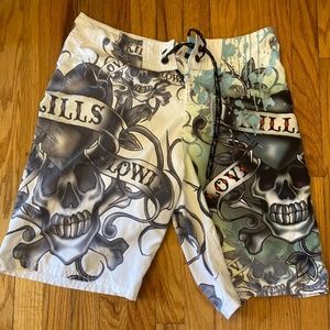 Ed Hardy Board Shorts Pray For Surf Size 33